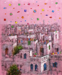 Zahid Saleem, 30 x 36 Inch, Acrylic on Canvas, Cityscape Painting, AC-ZS-145